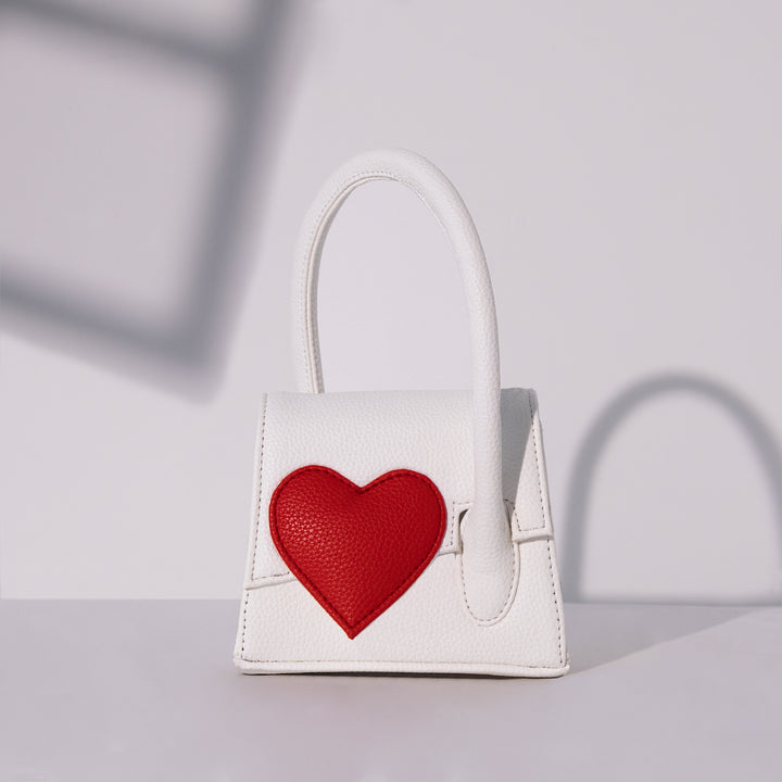 White Heartbound Tote Mini - Suave Bags  