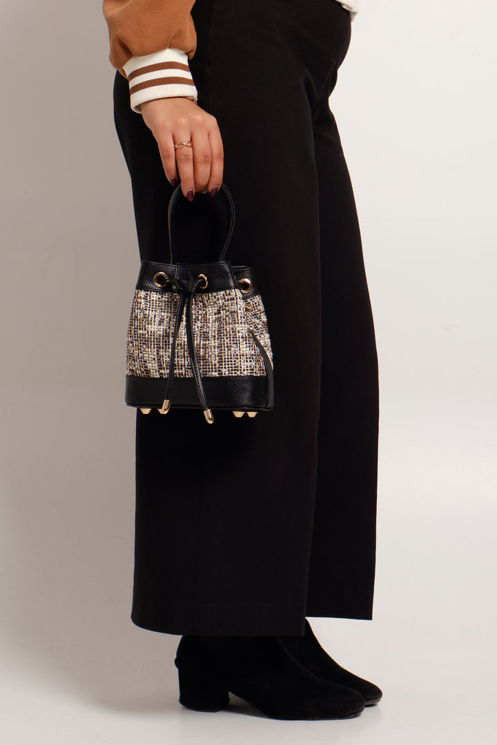 The Urban Tweed Black Bucket Bag - Suave Bags  