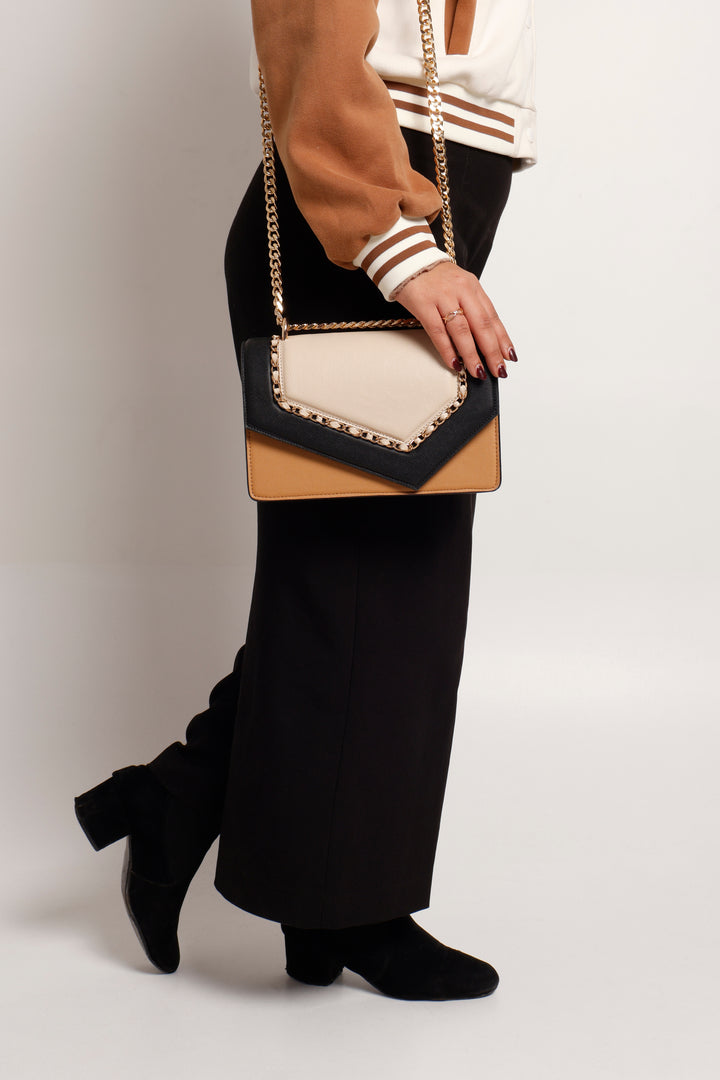 Brown Block Enigma Lux Sling - Suave Bags  