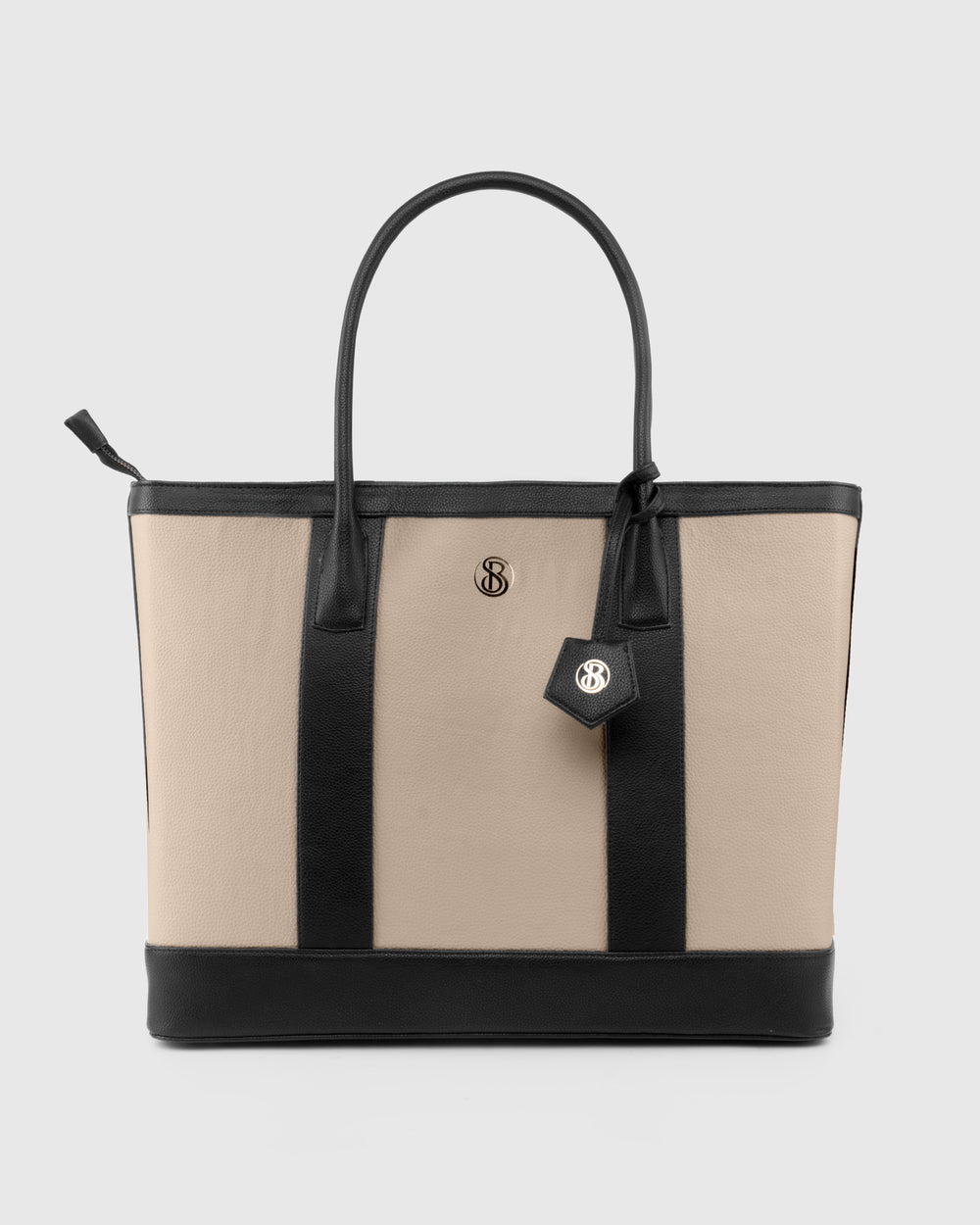 The Cambridge Classic Tote-Off white/ black combo - Suave Bags  #