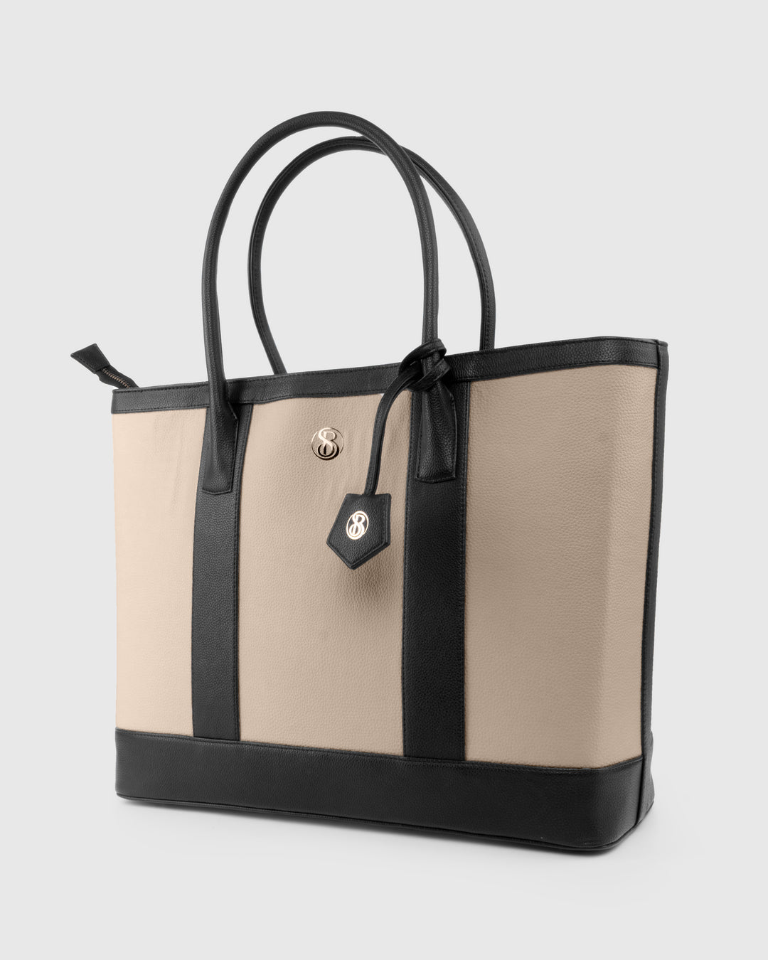 The Cambridge Classic Tote-Off white/ black combo - Suave Bags  