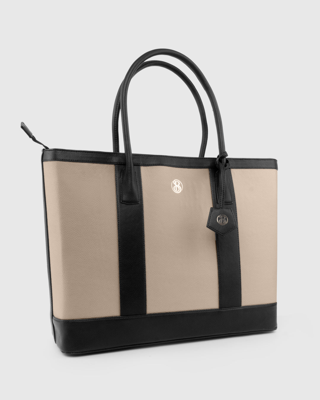 The Cambridge Classic Tote-Off white/ black combo - Suave Bags  