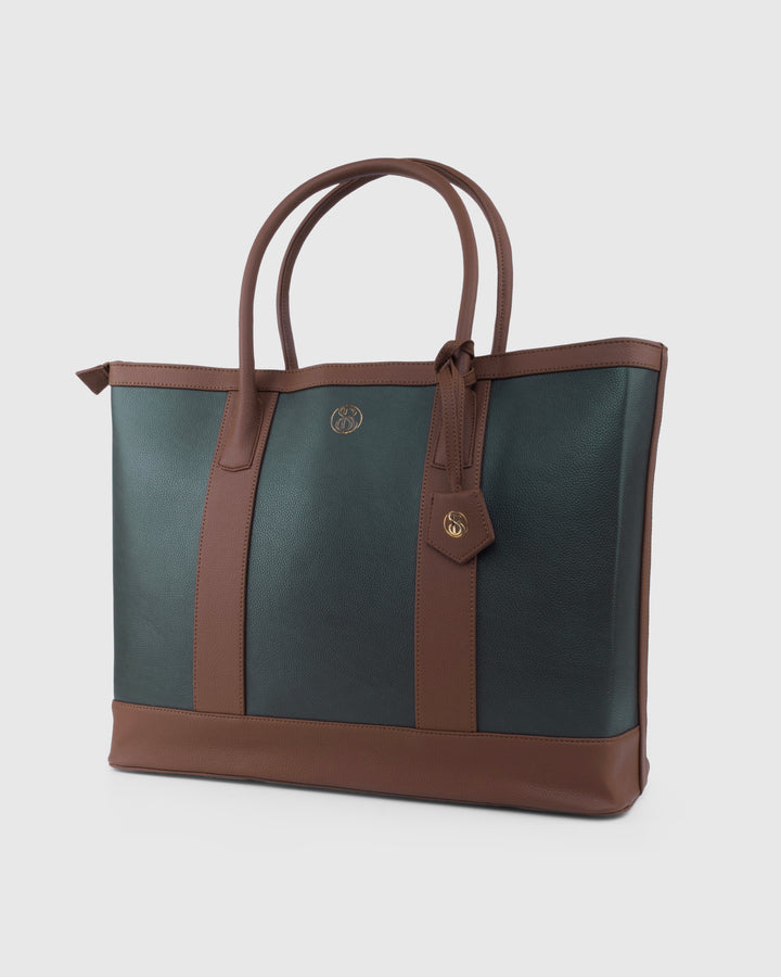 The Cambridge Classic Tote-Olive / tan Combo - Suave Bags  