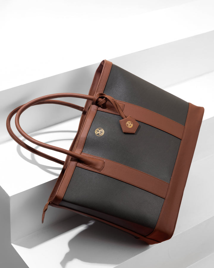 The Cambridge Classic Tote-Olive / tan Combo - Suave Bags  