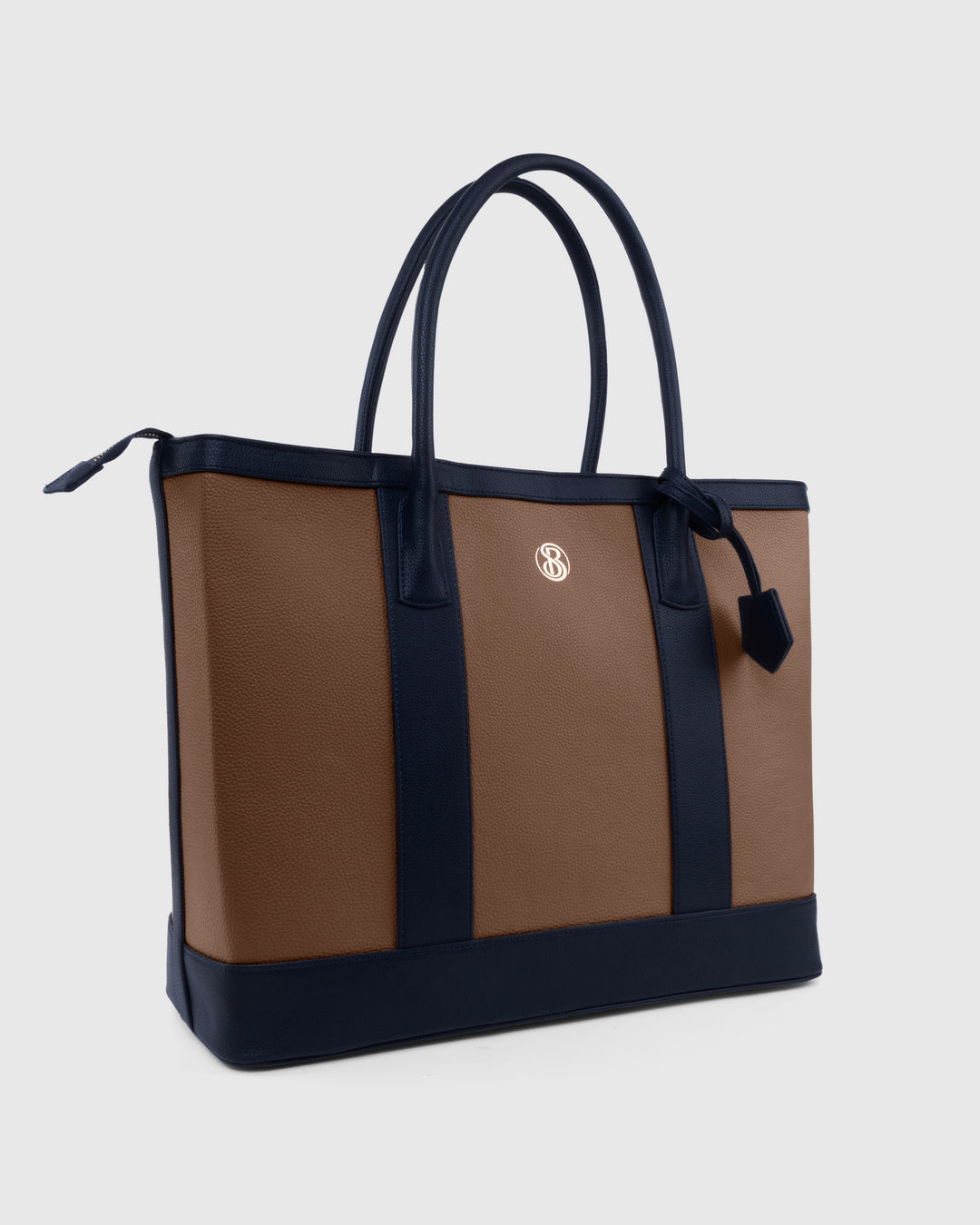 The Cambridge Classic Tote-Beige / navy combo - Suave Bags  
