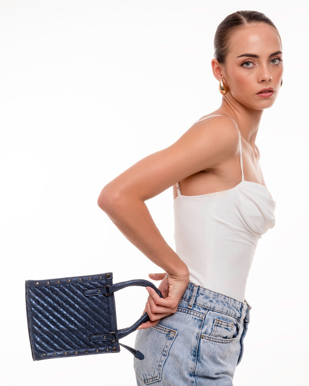 Navy Serpenti Sling - Suave Bags  