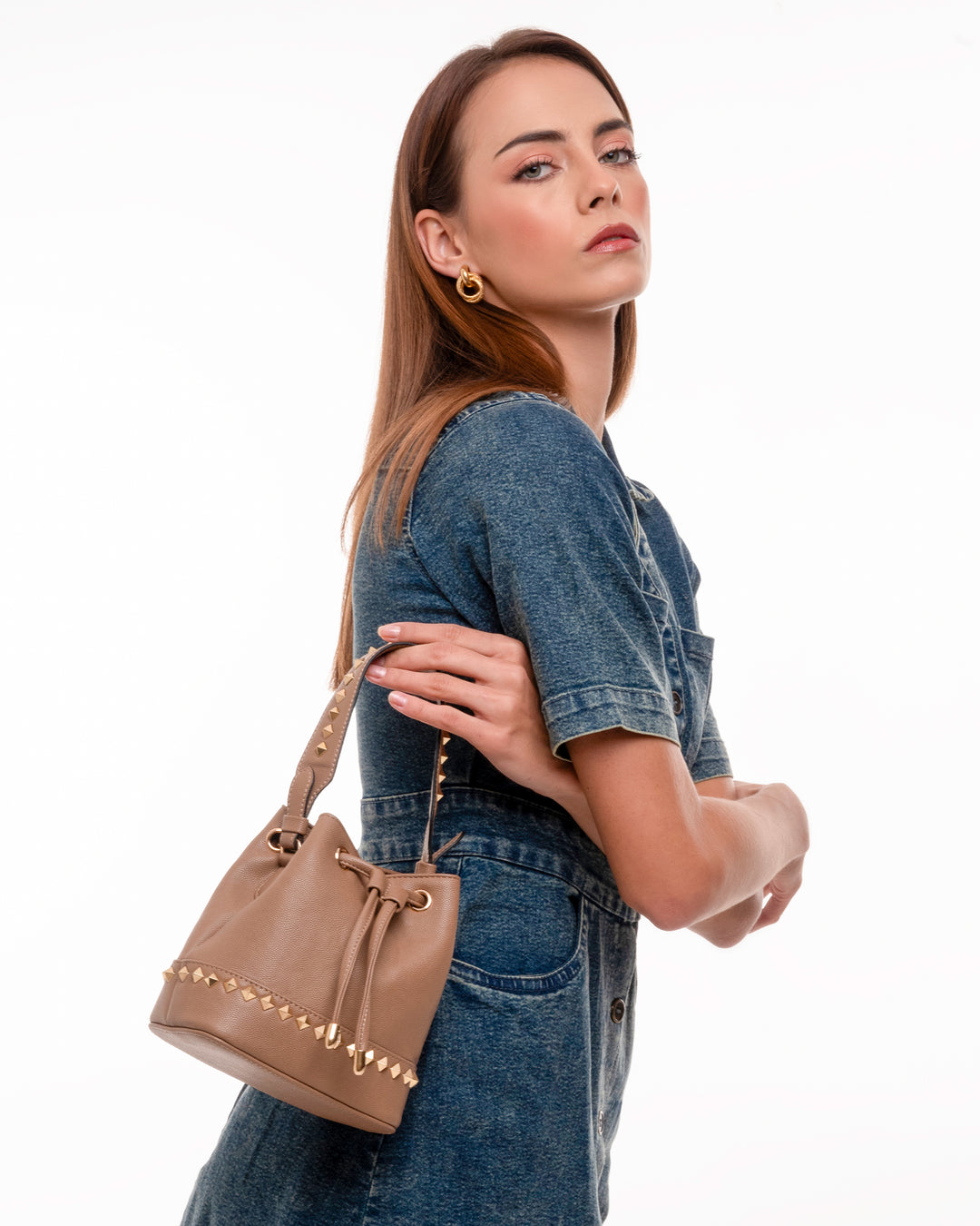 Kelli Rockstud Bucket Bag - Suave Bags  
